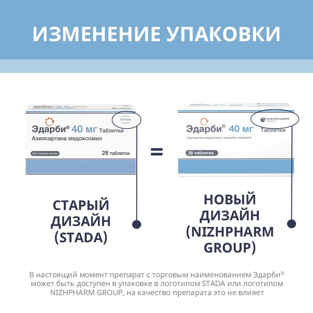 Эдарби таблетки 40 мг 28 шт.