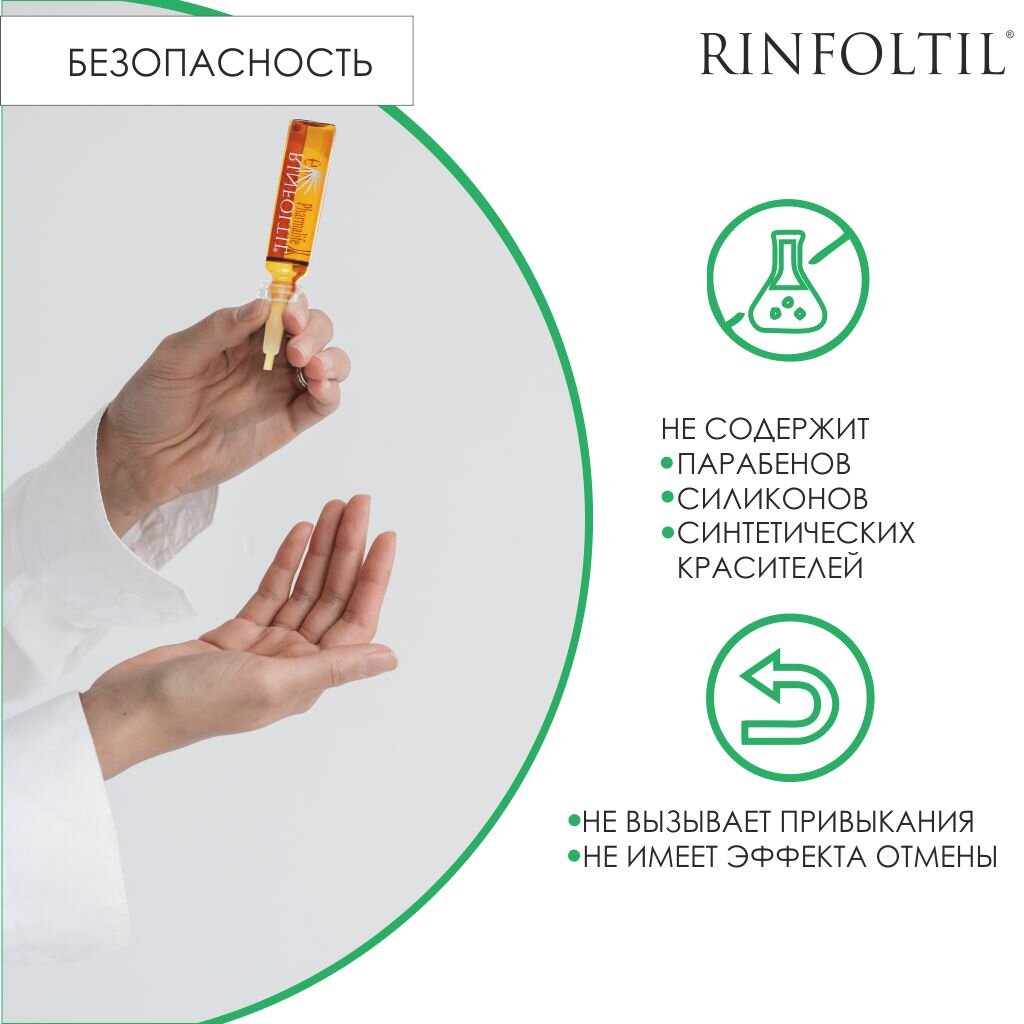 Лосьон от выпадения волос Rinfoltil (Ринфолтил) активация естественного роста усиленная формула для женщин ампулы 10 мл 10 шт.