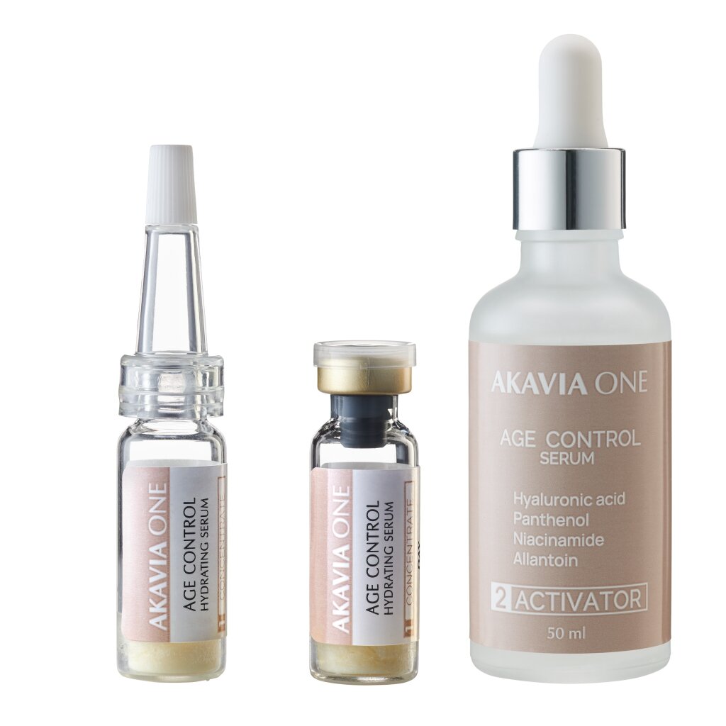Сыворотка омолаживающая Akavia One День для интенсивного увлажнения 12 ампул по 103 мг+ активатор 1 флакон по 50 мл