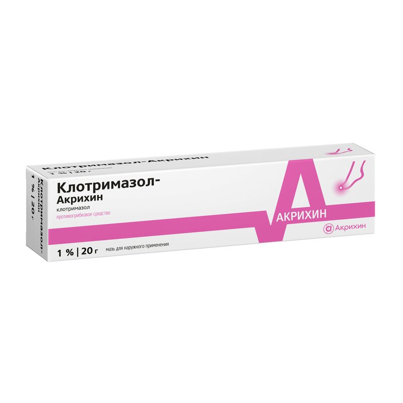 Клотримазол-Акрихин мазь для наружного применения 1% 20 г туба 1 шт.