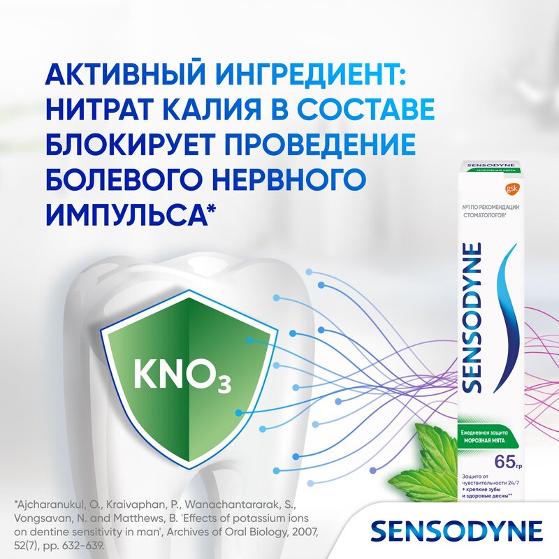 Зубная паста Sensodyne Ежедневная защита Морозная мята 65 г