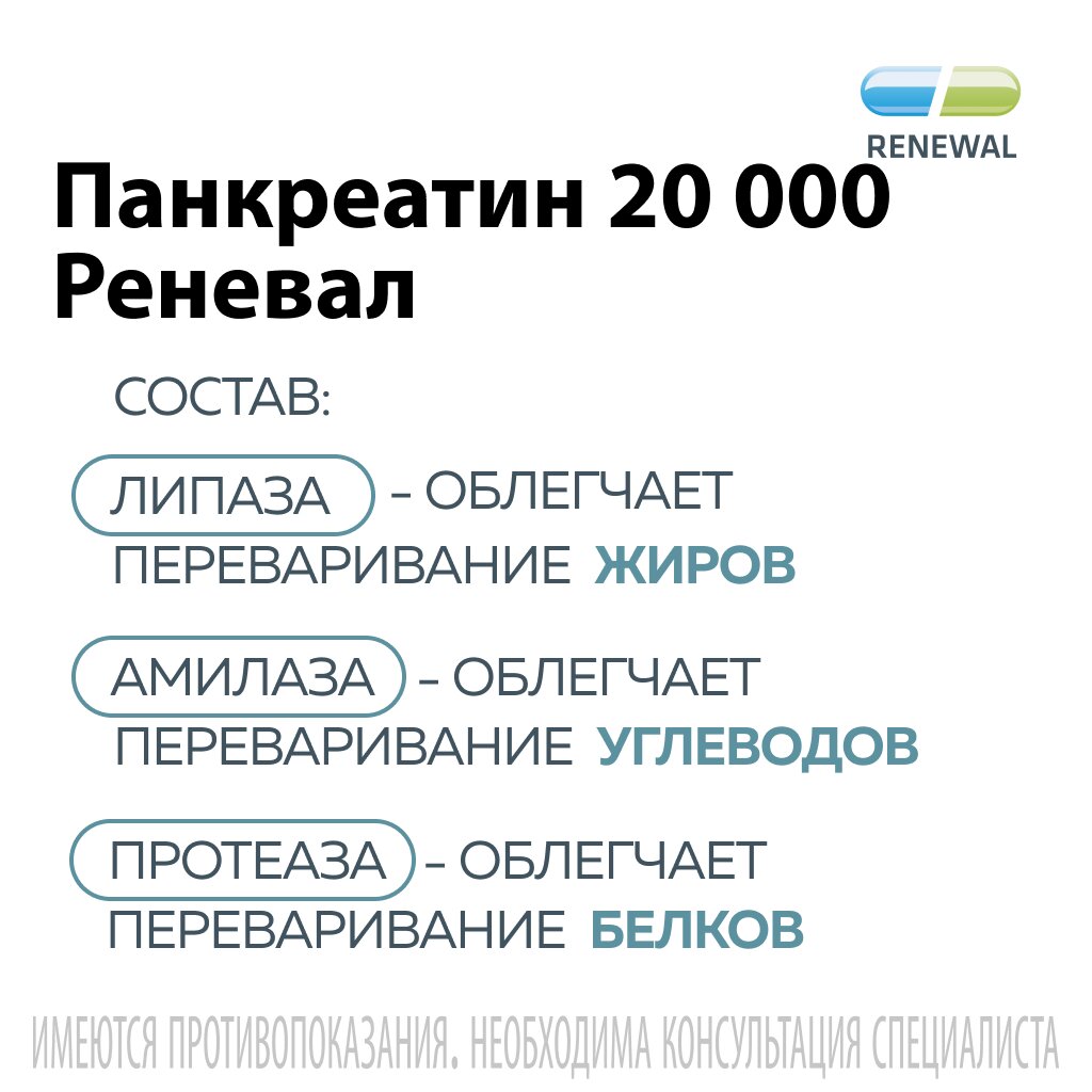 Панкреатин Реневал таблетки 20000 ЕД 60 шт.