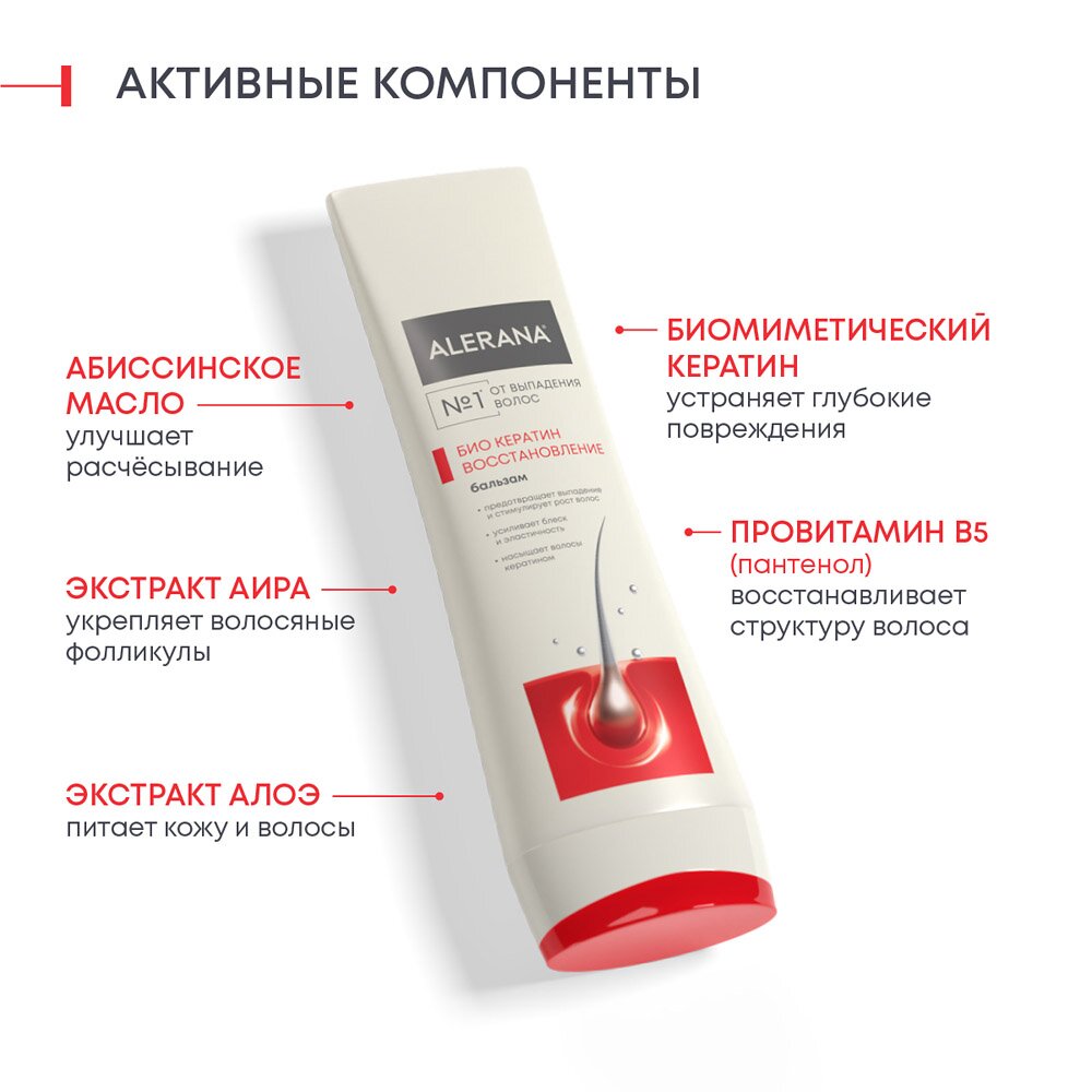 Бальзам-ополаскиватель для волос Алерана Био Кератин 200 мл