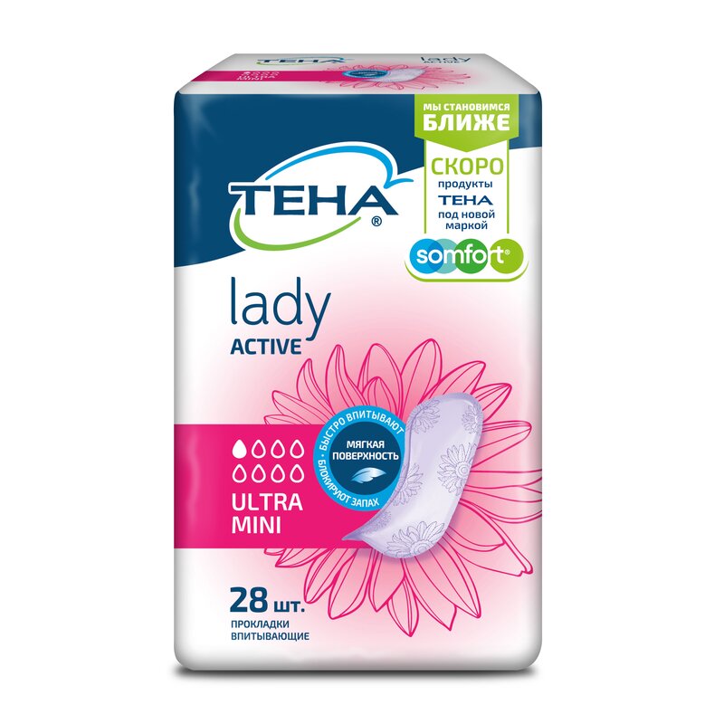 Прокладки урологические Тена (TENA) lady Active Ultra Mini 28 шт.