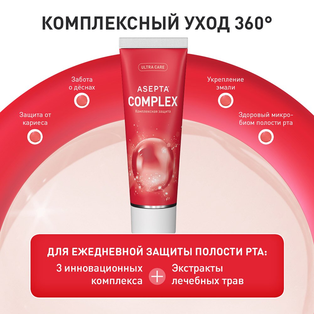 Зубная паста Асепта комплексная защита 75 мл