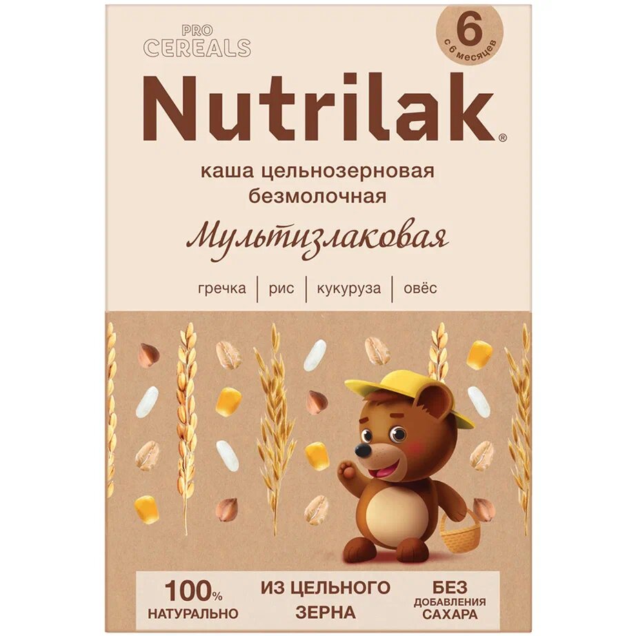 Каша безмолочная Nutrilak Premium Procereals мультизлаковая цельнозерновая 200 г