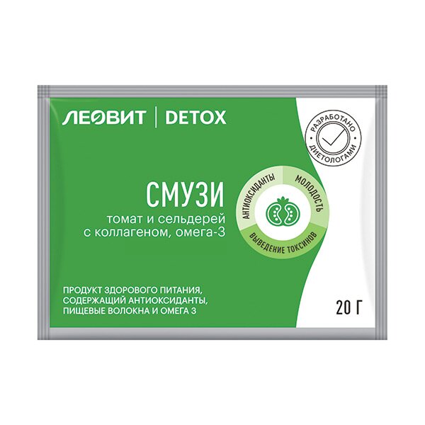 Смузи Леовит Detox смузи для детоксикации организма Томат/сельдерей/коллаген 1 шт.