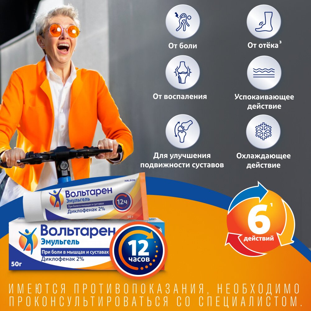 Вольтарен Эмульгель гель для наружного применения 2% 50 г