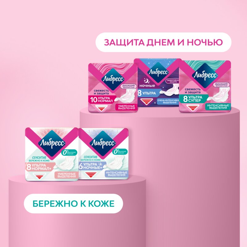Прокладки Либресс (Libresse) Ultra Normal с мягкой поверхностью 3х20 шт.