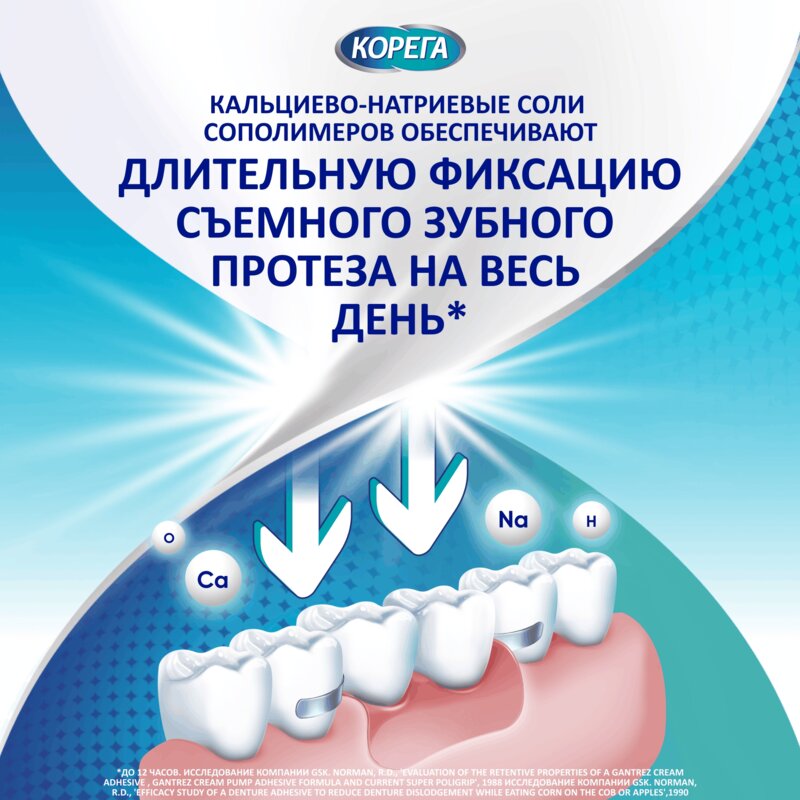Крем для фиксации зубных протезов Корега экстра сильный мятный вкус 40 г