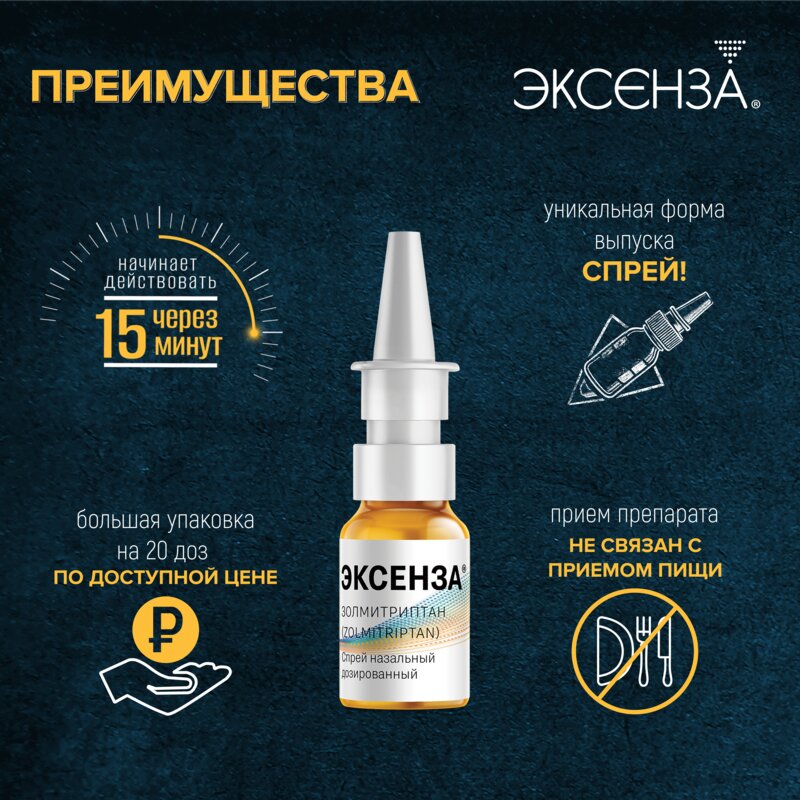 Эксенза спрей назальный 2,5 мг/доза 20 доз