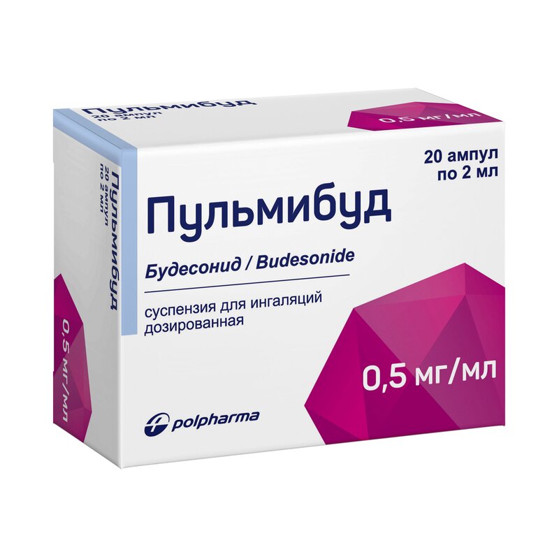 Пульмибуд суспензия для ингаляций 0,5 мг/мл 2 мл ампулы 20 шт.