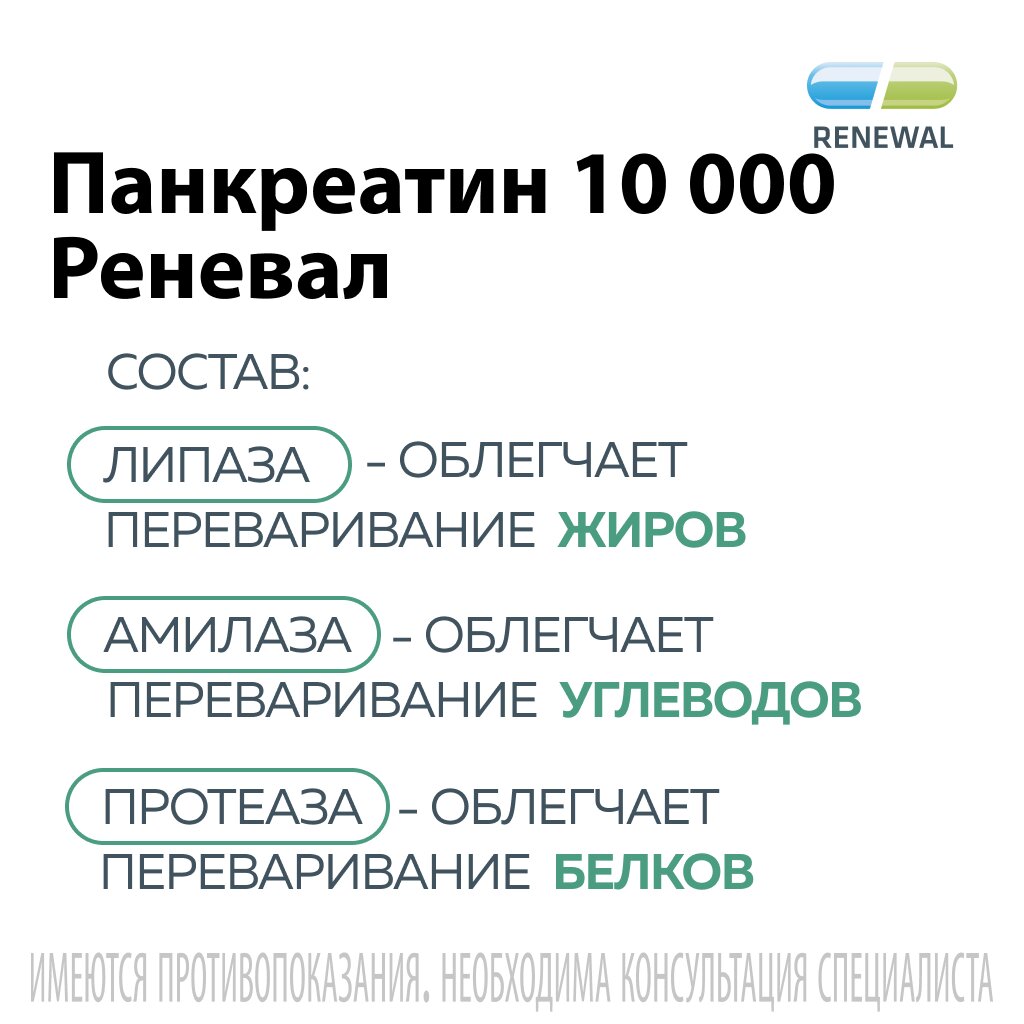 Панкреатин Реневал таблетки 10000 ЕД 60 шт.