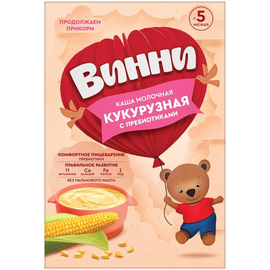 Каша молочная Винни кукурузная с пребиотиками 200 г