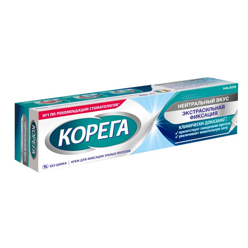 Крем для фиксации зубных протезов Корега нейтральный вкус 40 г