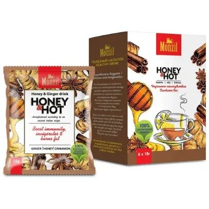 Имбирный напиток Monzil «Honey&Hot» имбирь/мед/корица саше 18 г 6 шт.