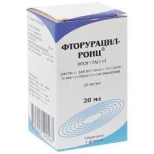 Фторурацил-Ронц раствор для внутрисосудистого введения 50 мг/мл 20 мл флакон 1 шт.