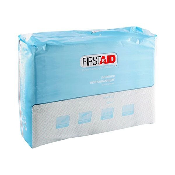 Пеленки медицинские впитывающие First Aid 60х90 см 30 шт.