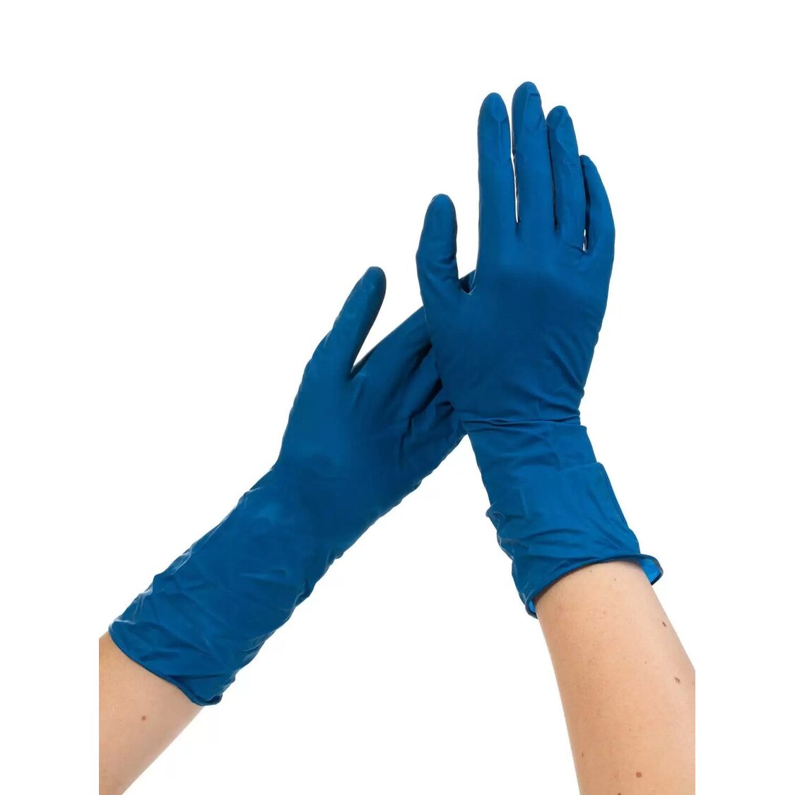 Перчатки латексные особопрочные UniCare темно-синие размер XL 50 шт.