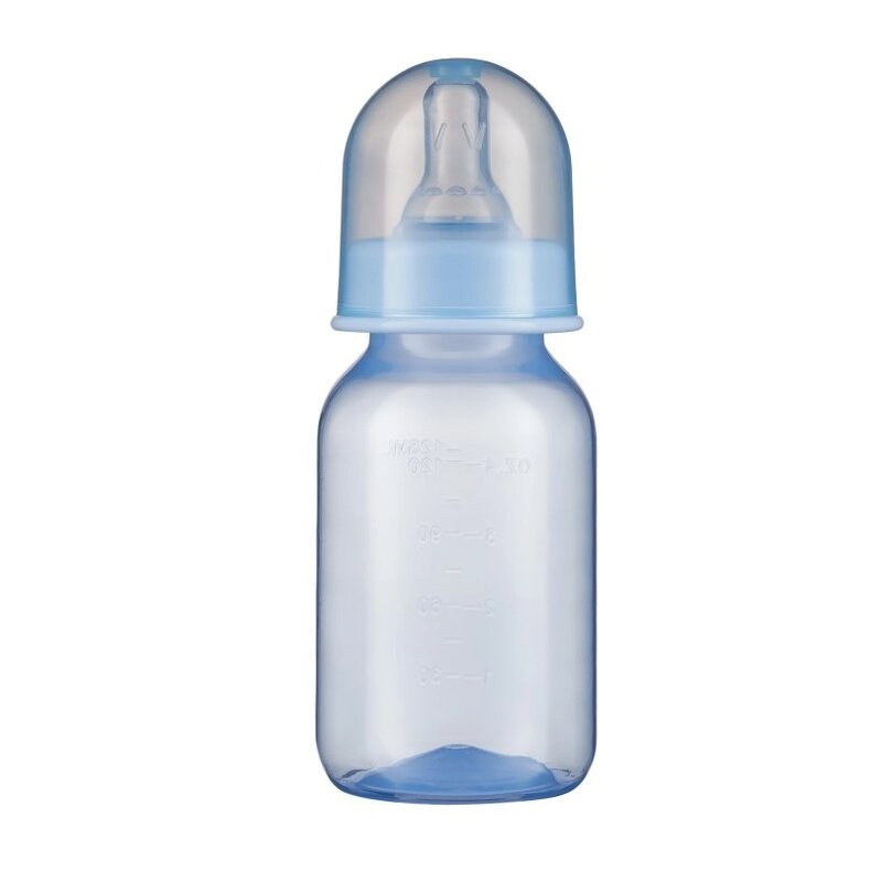 Бутылочка детская Пома силиконовая соска медленный поток голубая 125 мл 0+ арт. 7210