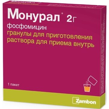 Монурал гранулы для приготовления раствора для приема внутрь 2 г саше 1 шт.