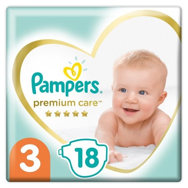 Подгузники Pampers Premium Care размер 3 6-10 кг 18 шт.