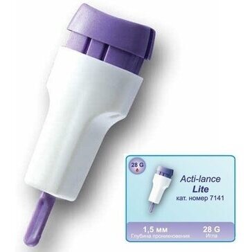 Ланцет Acti-Lance G28 lite набор скарификаторов для детей комарик 4 шт.
