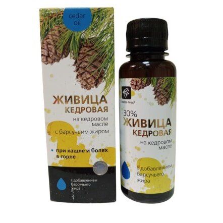Живица кедровая на кедровом масле с барсучьим жиром 100 мл
