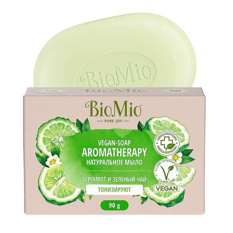 Мыло Biomio Bio-soap Aromatherapy натуральное Бергамот и Зеленый чай 90 г