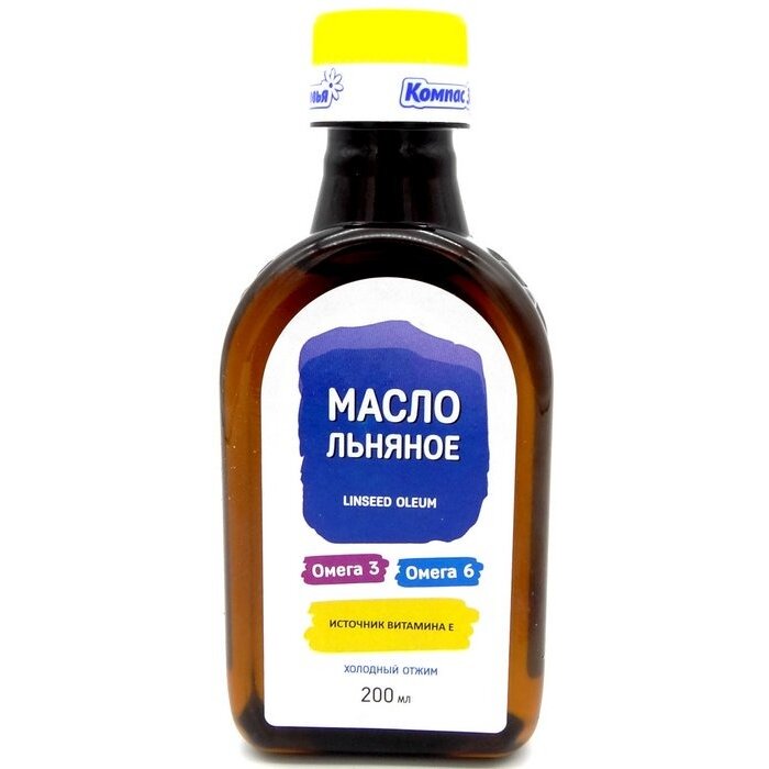Льняное масло Компас Здоровья холодный отжим 200 мл