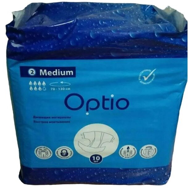 Подгузники для взрослых Оптио р.M 10 шт.