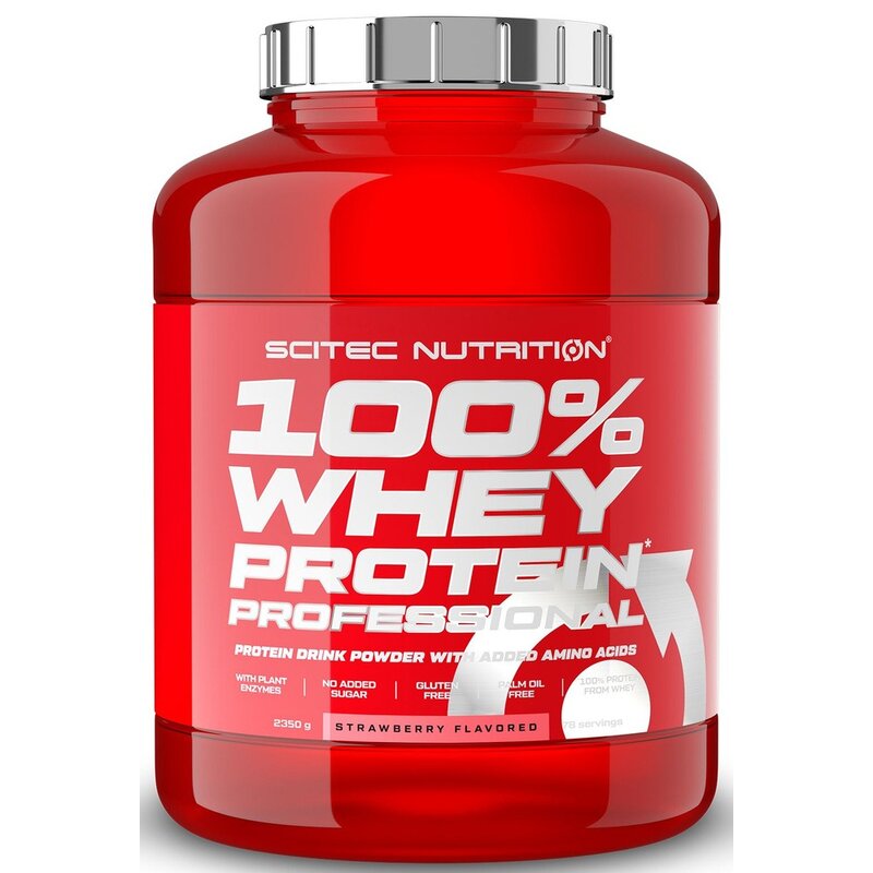 Протеин Scitec Nutrition 100% Whey Protein сывороточный клубника 1 кг