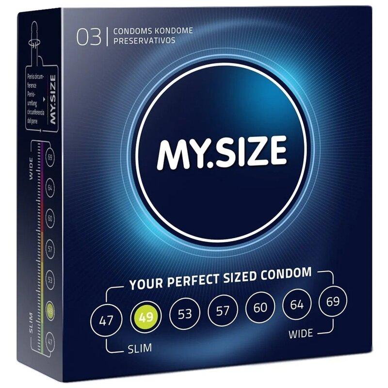 Презервативы MY SIZE ультратонкие большого размера 49 мм со смазкой 3 шт.