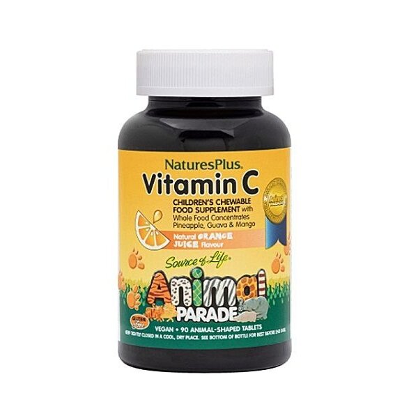 Витамин С детский со вкусом апельсинового сока Animal parade таблетки жевательные 1550 мг 90 шт.