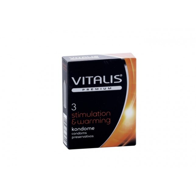 Презервативы Vitalis Premium stimulation and warming с согревающим эффектом ширина 53 мм 3 шт.