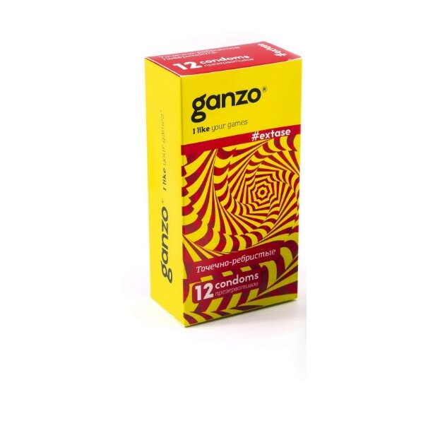 Презервативы Ganzo Extase точечно-ребристые 12 шт.