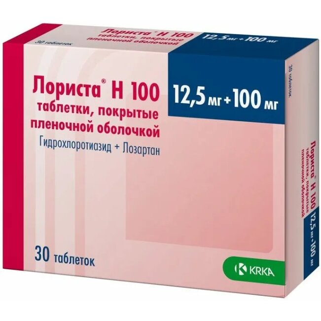 Лориста Н таблетки 12,5+100 мг 30 шт.