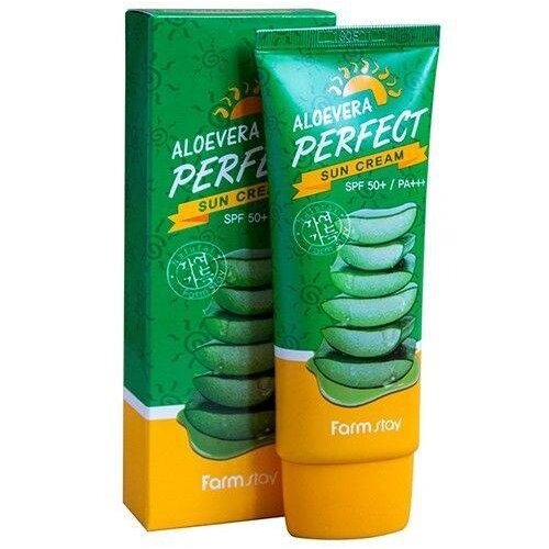 Крем FarmStay AloeVera Perfect солнцезащитный SPF 50+/PA+++ 70 г