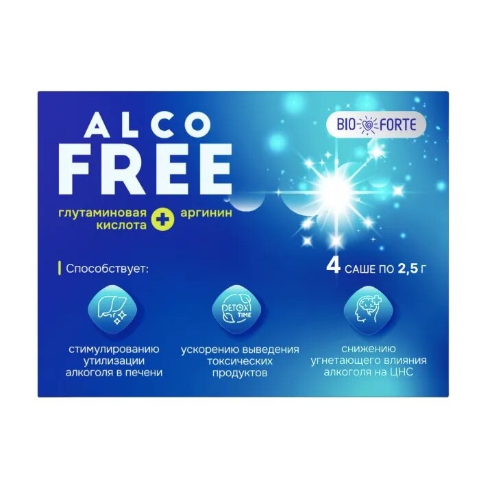 АлкоФРИ антипохмельный комплекс BioForte саше 2,5 г 4 шт.