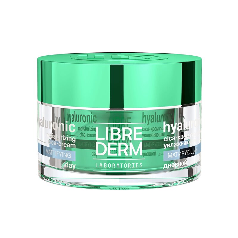Cica-крем дневной Librederm гиалуроновый увлажняющий матирующий для жирной кожи 50 мл