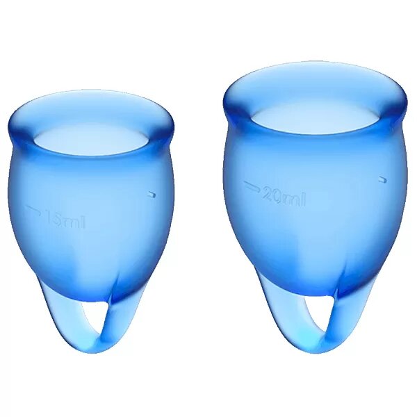 Satisfyer чаша менструальная free confident menstrual cup blue 2 шт. набор
