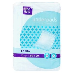 Пеленки MedHelp Extra впитывающие одноразовые для взрослых 60х90 см 10 шт.