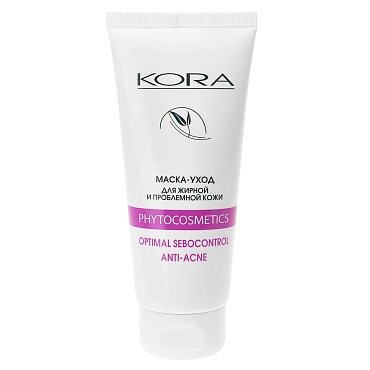 Кора маска-уход 100мл для жирной и проблемной кожи phytocosmetics optimal sebocontrol anti-acne