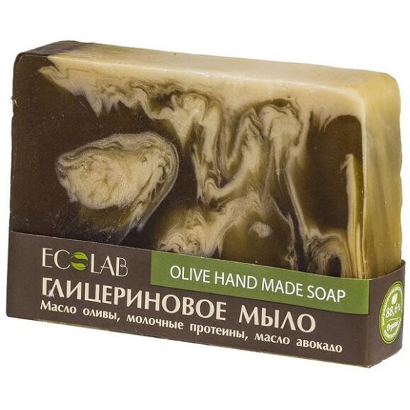 Мыло глицериновое EcoLab Оlive soap Масло оливы, молочные протеины, масло авокадо 130 г