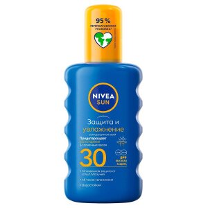 Спрей солнцезащитный Защита и увлажнение SPF30 Sun Nivea/Нивея 200мл