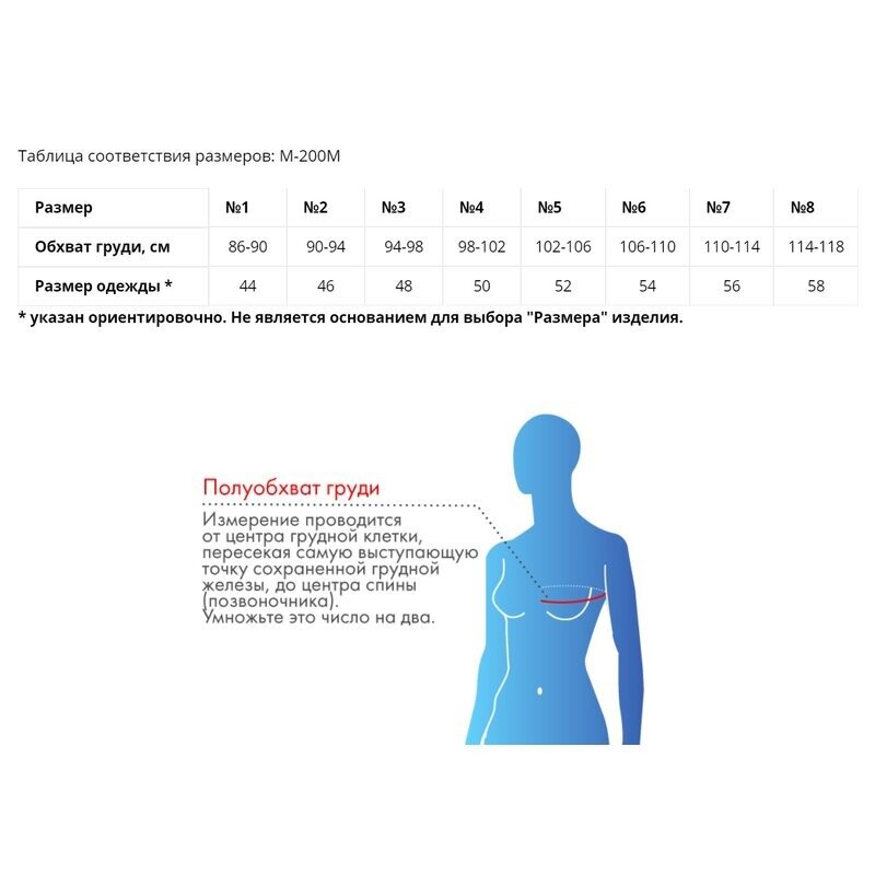 Бандаж Крейт М-200М онкологический после мастэктомии белый, левый р 1