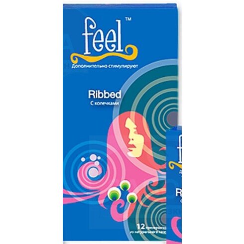 Презервативы Feel Ribbed (с колечками) 12 шт.