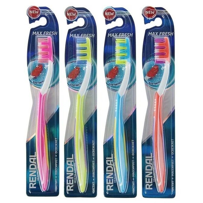 Зубная щетка Rendall Max Fresh средней жесткости 1 шт.