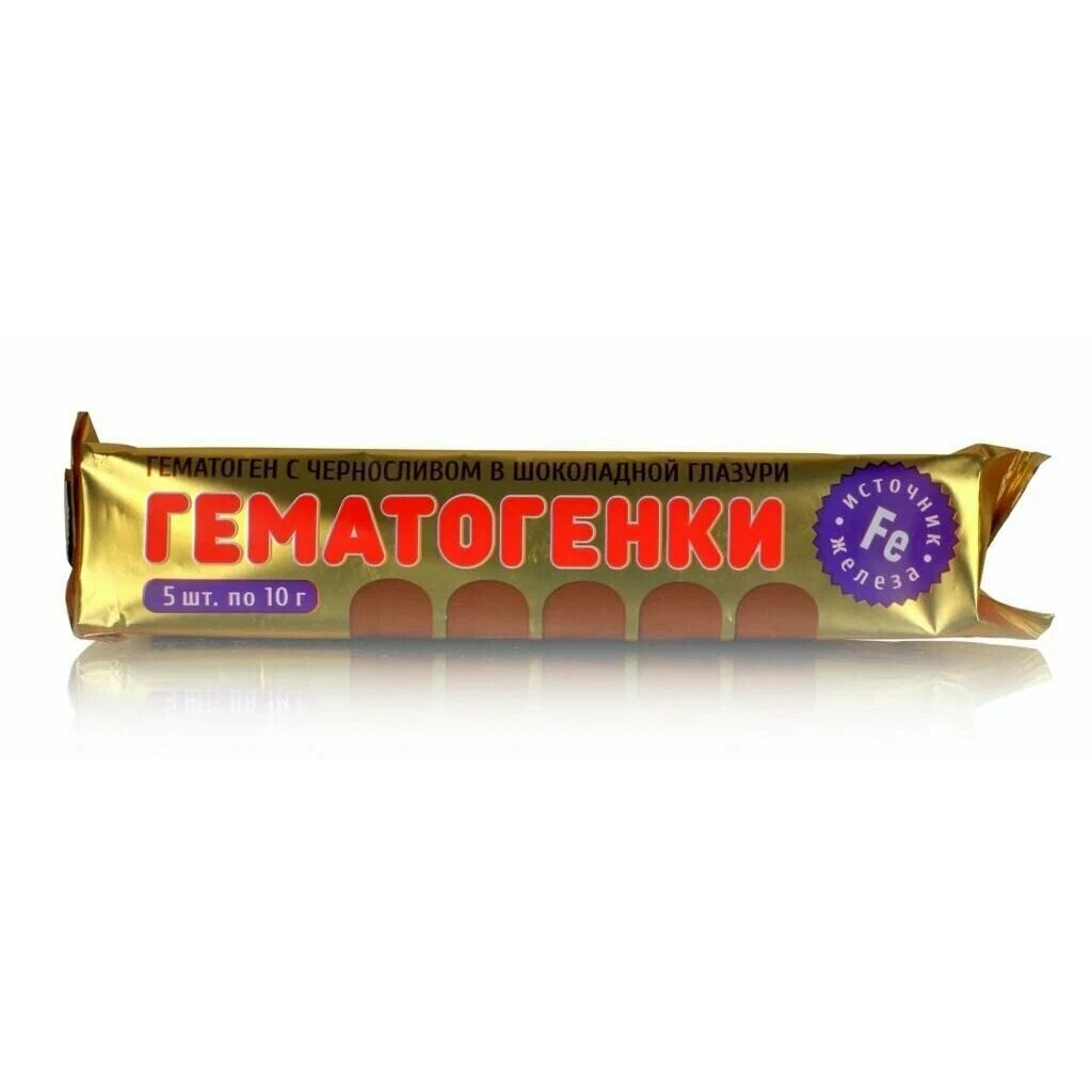 Гематоген Сердце Континента с черносливом в тёмной глазури 10 г 5 шт.