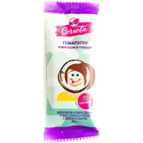 Гематоген Гемаnutген Coriota с кокосом в глазури 40 г